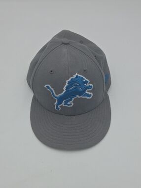 New Era Gray Detroit Lions Snapback Hat with Blue Logo